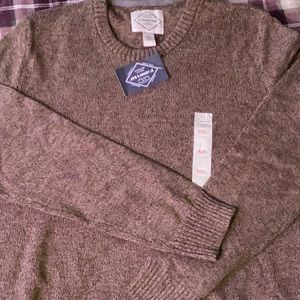 St John’s Bay Men's Brown Marl Cotton Crewneck Sweater XXL New!